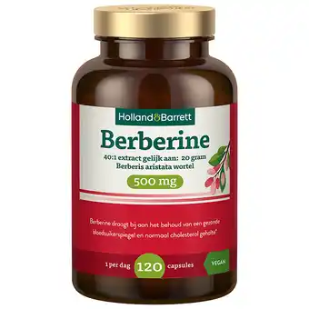 Holland & Barrett Holland & Barrett Berberine 500 mg 97% HCL 40:1 extract - 120 capsules aanbieding