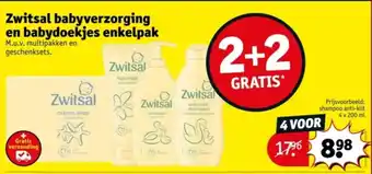 Kruidvat Zwitsal babyverzorging en babydoekjes enkelpak aanbieding