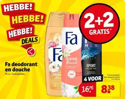Kruidvat Fa deodorant en douche aanbieding