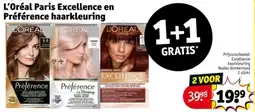 Kruidvat L'Oréal Paris Excellence en Préférence haarkleuring aanbieding
