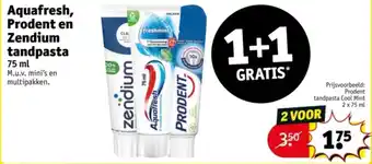 Kruidvat Aquafresh, Prodent en Zendium tandpasta aanbieding