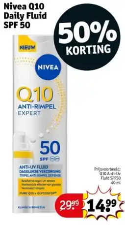 Kruidvat Nivea Q10 Daily Fluid SPF 50 aanbieding