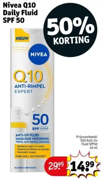 Kruidvat Nivea Q10 Daily Fluid SPF 50 aanbieding