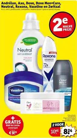 Kruidvat Andrélon, Axe, Dove, Dove Men+Care, Neutral, Rexona, Vaseline en Zwitsal aanbieding
