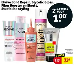 Kruidvat Elvive Bond Repair, Glycolic Gloss, Fiber Booster en Elnett, Studioline styling aanbieding