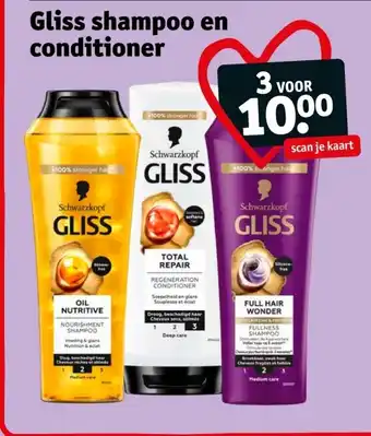 Kruidvat Gliss shampoo en conditioner aanbieding