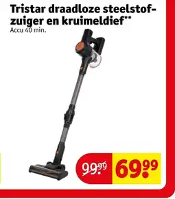 Kruidvat Tristar Cyclone stofzuiger Tristar draadloze steelstof zuiger en kruimeldief aanbieding