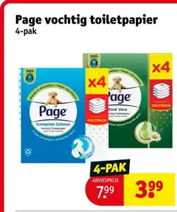 Kruidvat Page vochtig toiletpapier aanbieding