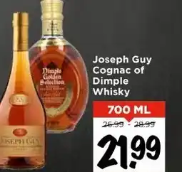 Vomar Voordeelmarkt Joseph Guy Cognac of Dimple Whisky aanbieding