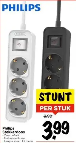 Vomar Voordeelmarkt Philips Stekkerdoos aanbieding