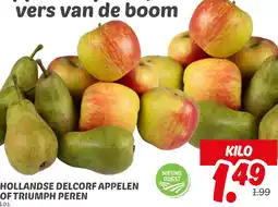 Dekamarkt Hollandse delcorf appelen of triumph peren aanbieding