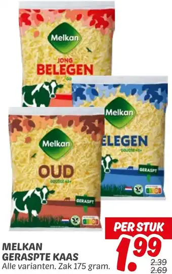 Dekamarkt Melkan geraspte kaas aanbieding