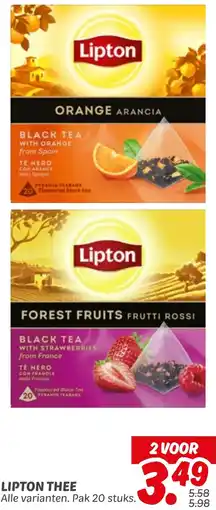 Dekamarkt Lipton thee aanbieding