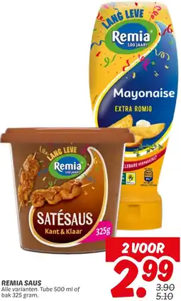 Dekamarkt Remia saus aanbieding