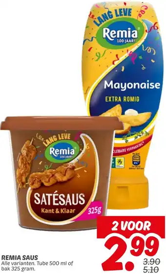 Dekamarkt Remia saus aanbieding
