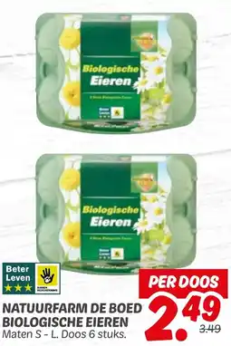 Dekamarkt Natuurfarm de boed biologische eieren aanbieding