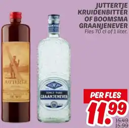Dekamarkt Juttertje kruidenbitter of boomsma graanjenever aanbieding