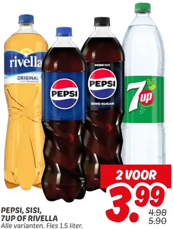 Dekamarkt Pepsi, sisi, 7up of rivella aanbieding