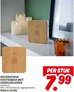 Dekamarkt Decoratieve houtenbox met vogelgeluiden aanbieding