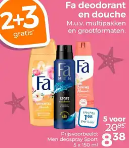 Trekpleister Fa deodorant en douche aanbieding