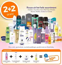 Trekpleister Keuze uit het hele assortiment Andrélon, Axe, Dove, Dove Men+Care, Prodent, Rexona, Vaseline, Zendium en Zwitsal. aanbieding