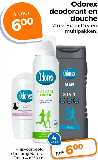 Trekpleister Odorex deodorant en douche aanbieding