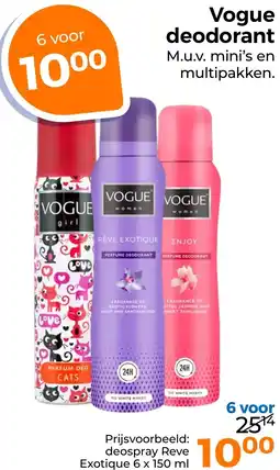 Trekpleister Vogue deodorant aanbieding