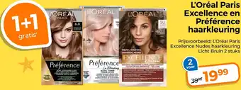 Trekpleister L'Oréal Paris Excellence en Préférence haarkleuring aanbieding