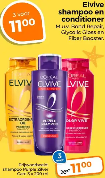 Trekpleister Elvive shampoo en conditioner aanbieding