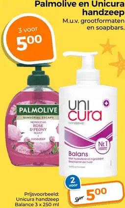 Trekpleister Palmolive en Unicura handzeep aanbieding