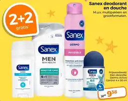 Trekpleister Sanex deodorant en douche aanbieding