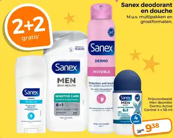 Trekpleister Sanex deodorant en douche aanbieding