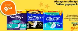 Trekpleister Always en Always Dailies giga pack aanbieding