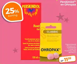Trekpleister Perskindol en Ohropax aanbieding