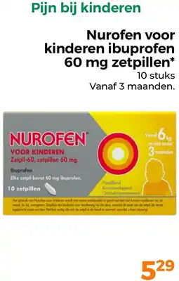 Trekpleister Nurofen voor kinderen ibuprofen 60 mg zetpillen aanbieding