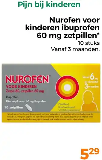 Trekpleister Nurofen voor kinderen ibuprofen 60 mg zetpillen aanbieding