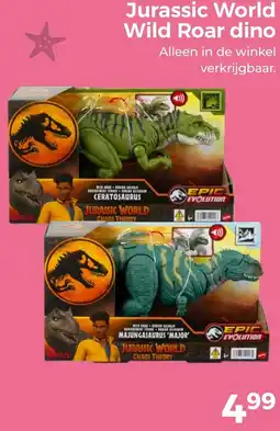 Trekpleister Jurassic World Wild Roar dino aanbieding