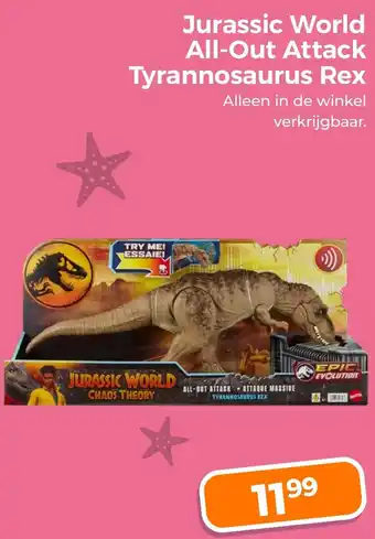 Trekpleister Jurassic World All-Out Attack Tyrannosaurus Rex aanbieding