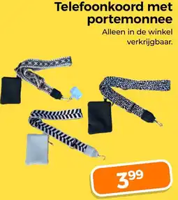 Trekpleister Telefoonkoord met portemonnee aanbieding