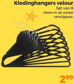 Trekpleister Kledinghangers velour aanbieding