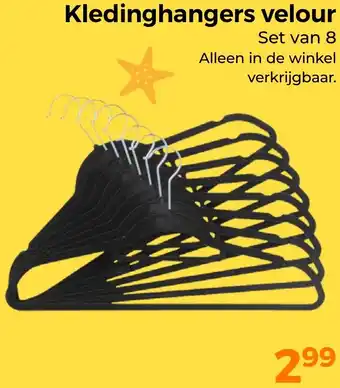 Trekpleister Kledinghangers velour aanbieding