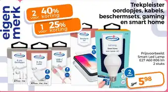Trekpleister Trekpleister oordopjes, kabels, beschermsets, gaming en smart home aanbieding