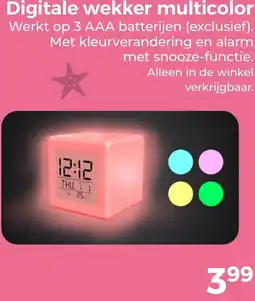 Trekpleister Digitale wekker multicolor aanbieding