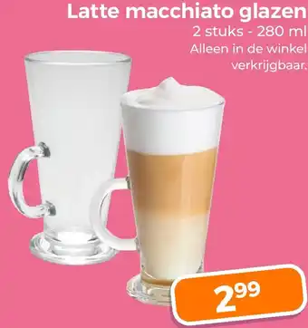 Trekpleister Latte macchiato glazen aanbieding