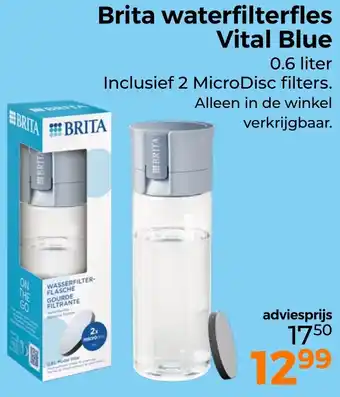 Trekpleister Brita waterfilterfles Vital Blue aanbieding