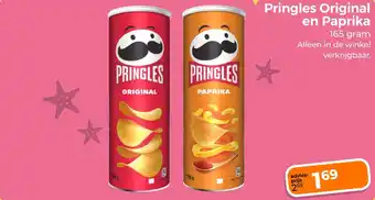 Trekpleister Pringles Original en Paprika aanbieding