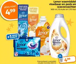 Trekpleister Lenor wasmiddel vloeibaar en pods en wasverzachter aanbieding