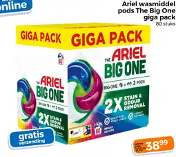 Trekpleister Ariel wasmiddel pods The Big One giga pack aanbieding