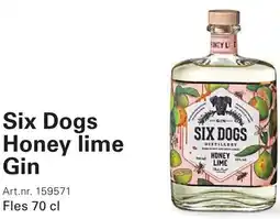 Sligro Six Dogs Honey lime Gin aanbieding