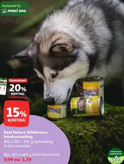 Maxi Zoo Real Nature Wilderness hondenvoeding aanbieding